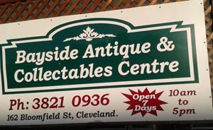Bayside Antiques sign